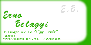 erno belagyi business card